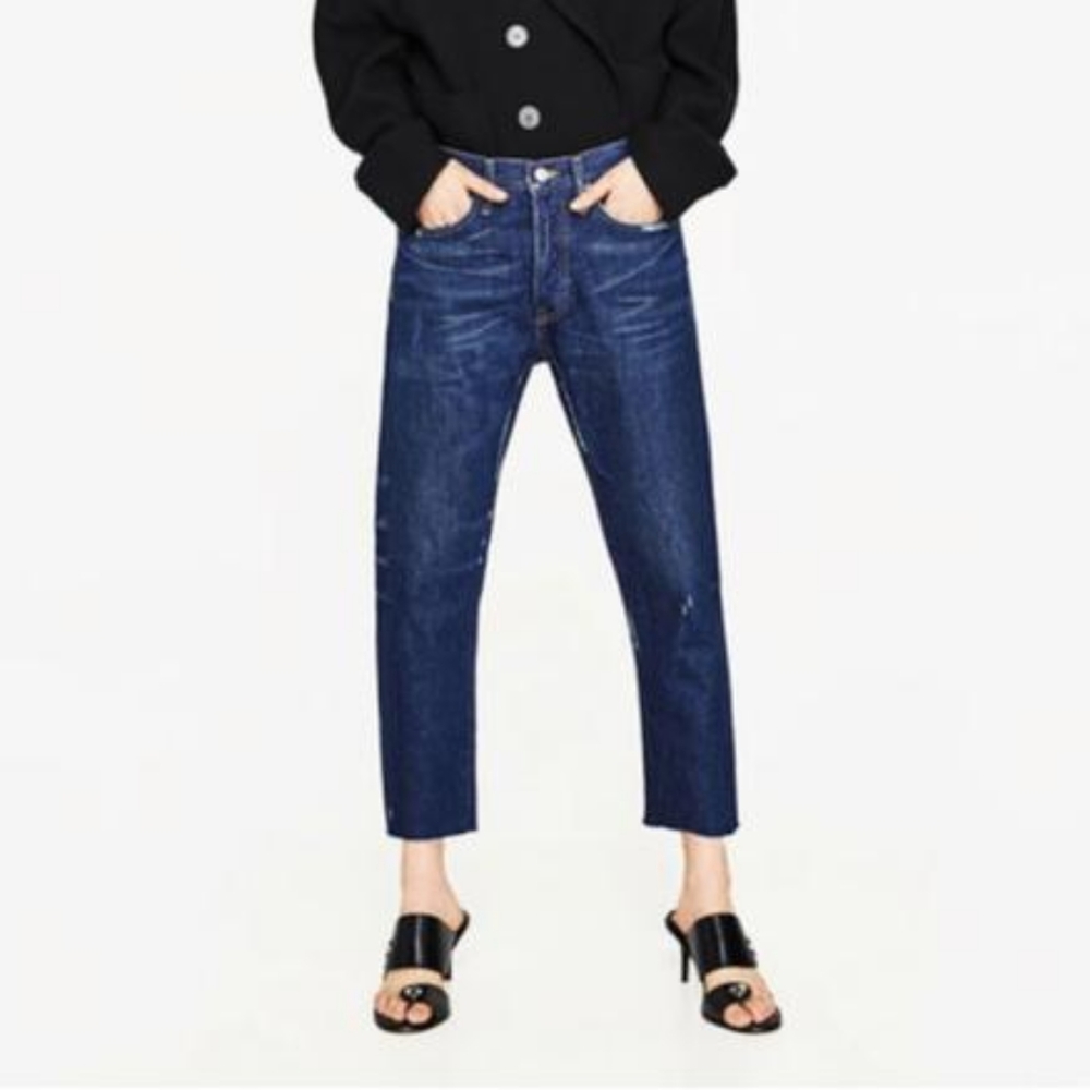 Zara Premium Denim Boyfit Non-Stretch Jeans